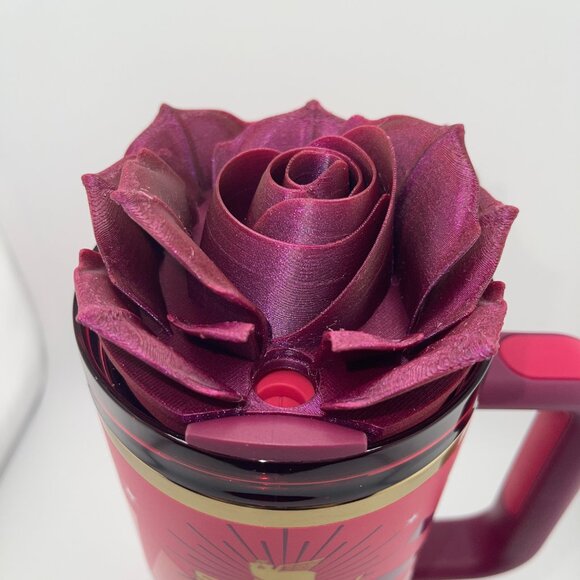 3D Rose Tumbler Topper that fit the new Barbie x Stanley 80s Dynamite lids - Picture 6 of 11